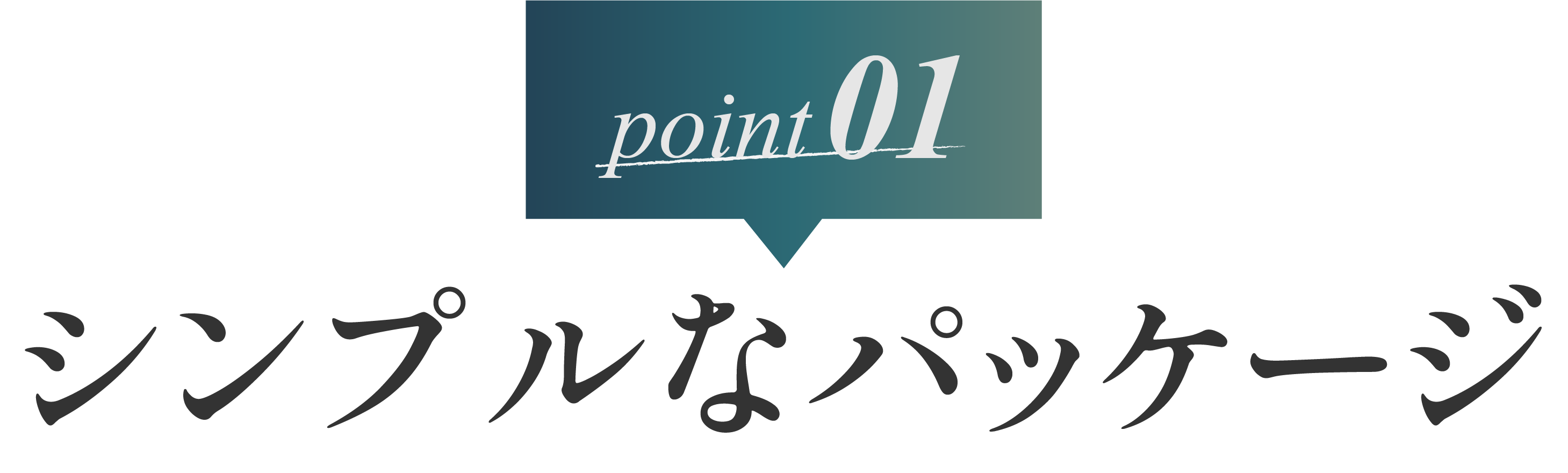 １：シンプルなパッケージ